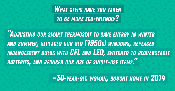 What steps have you taken to be more eco-friendly?